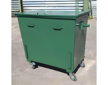 Мусорный контейнер металлический 1,1м3  с крышкой и колесами