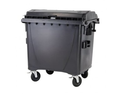Мусорный пластиковый контейнер 1100л (серый) Мусорный пластиковый контейнер 1100л (серый)
