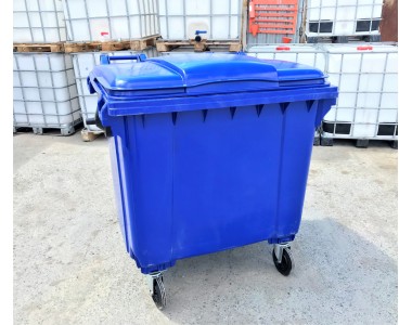 Мусорный пластиковый контейнер 1100л (синий) Мусорный пластиковый контейнер 1100л (синий)