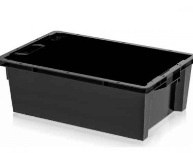 Ящик пластиковый 600х400х220 (EC-6422) черный с гладким дном