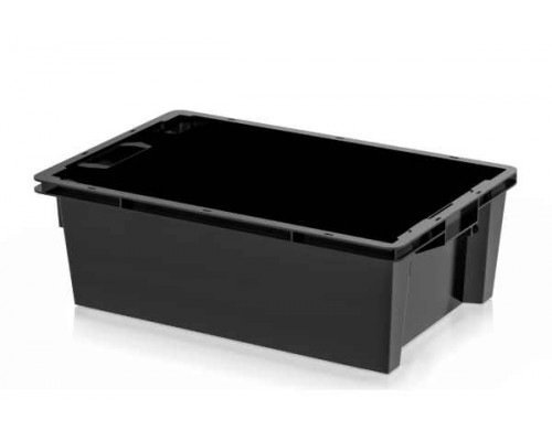 Ящик пластиковый 600х400х220 (EC-6422) черный с гладким дном